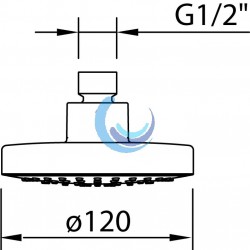 Rociador ducha ABS 120 mm Round air