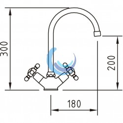 Grifo de cocina bimando caño tubo With2 Antigona