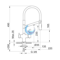 Grifo de cocina Chef WT19 para equipos de calidad del agua EcoNature ColdOpen