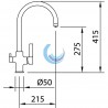 Grifo de cocina monomando agua tratada Chef Square EcoNature ColdOpen