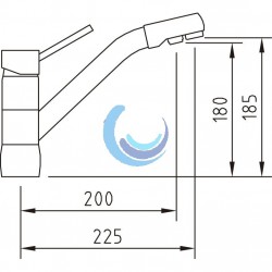 Grifo de cocina monomando agua tratada Caiman Urban horizontal EcoNature