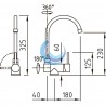 Grifo de cocina monomando abatible Caiman Urban