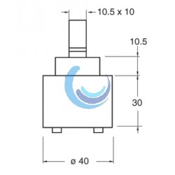 Cartucho monomando diam. 40 mm.