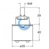 Cartucho monomando Ø 35 Grifería Cristina