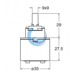 Cartucho monomando Ø 35 mm