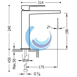 SLIM COLORS -TRES EXCLUSIVE Monomando lavabo