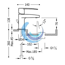 FLAT-TRES SELECTION Monomando lavabo