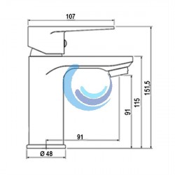 Oxen Monomando Lavabo Cuadrado VERDASCO NEGRO