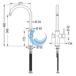 Grifo monomando para filtro de ósmosis modelo PANAMERA con salida de agua  filtrada independiente para evitar que se mezcle – Llavisan