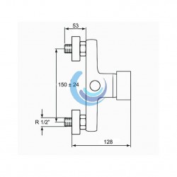 Columna monomando de ducha Cromo Ø 230mm Beiro