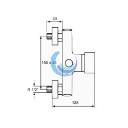 Columna monomando de ducha Cromo Ø 200mm Dilar