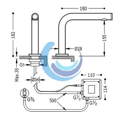 TRESTRONIC Lavabo electrónico 1 agua TOUCH-TRES