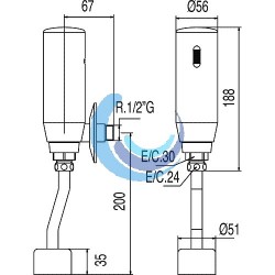 TRESTRONIC Grifo electrónico visto para urinario