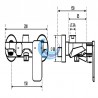 Grifo monomando columna de ducha Combi de 3 Vias Dual. (Medidas)