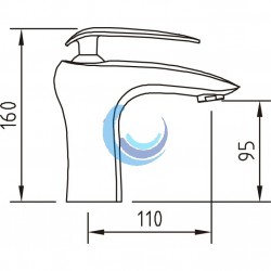 Grifo de lavabo monomando 95mm Aude EcoNature