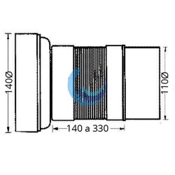 Manguito Encolar WC 110Ø L 140 a 310 mm McAlpine