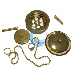 Válvula desagüe y tapón lavabo oro