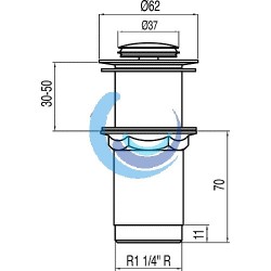 Válvula desagüe lavabo sin rebosadero