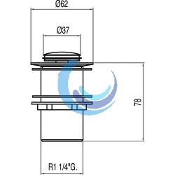 Válvula desagüe lavabo sin rebosadero