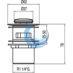 Válvula Desagüe lavabo con rebosadero