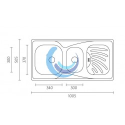 Fregadero Acero Inoxidable dos senos más escurridor