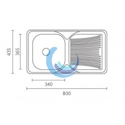 Fregadero Acero Inoxidable un seno más escurridor( Dimensiones)