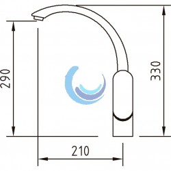 Grifo de cocina monomando caño fundido Selene