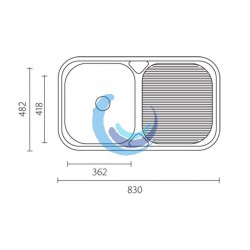 Fregadero Acero Inoxidable un seno más escurridor (Dimensiones)