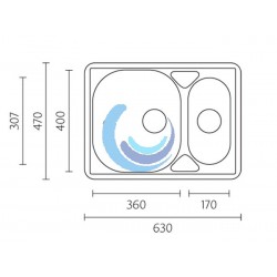 Fregadero Acero Inoxidable dos senos  (Dimensiones especificas para su instalación)