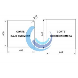 Fregadero Cuarzo Amsterdam 54 (Dimensiones de Corte)