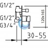 Grifo de ducha monomando para empotrar 2 vias Bimini EcoNature