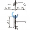 Grifo de lavabo bimando para empotrar Caiman Urban