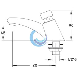 Grifo temporizado de Lavabo simple encimera