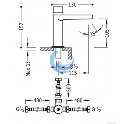 Grifo lavabo temporizado mezclador