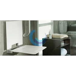 Asiento Ducha Plegable con respaldo a pared