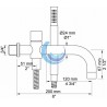 Caño para bañera de 200 mm con inversor para ducha de mano.