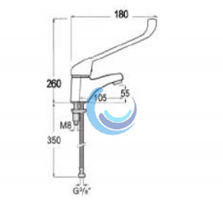 Monomando Lavabo Medical (Medidas)