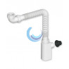Sifón botella extensible ahorra espacio para lavabo con salida Ø32 mm y adaptador para tuberías Ø40 y Ø50 mm