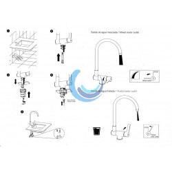 Grifo de cocina abatible para equipos de calidad del agua FS19