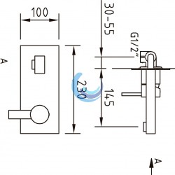 Grifo de lavabo monomando para empotrar Bimini EcoNature