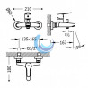 Grifo monomando bañera ducha (Medidas)