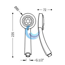 Ducha masaje AQUA PLUS 2 posiciones con acabado cromo