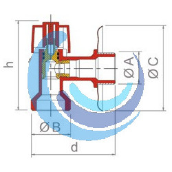 Grifo Curvo Lavadora Cromado M 1/2" x M 3/4" con plafón