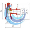 Grifo Curvo Lavadora Cromado M 1/2" x M 3/4" con plafón