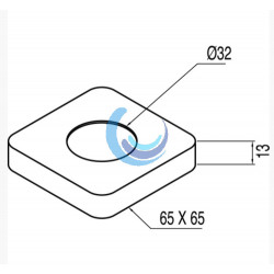 Florón cuadrado para griferías ( Medidas)