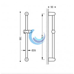 Barra deslizante para ducha (Medidas)