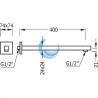 Brazo a pared  Para rociador de ducha. Longitud: 400 mm.
