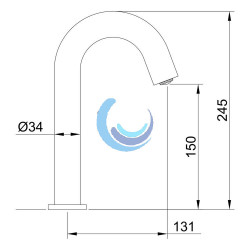 Grifo de lavabo electrónico con corriente 150mm 1 agua Urban (Medidas)