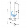 Grifo monomando con toma a suelo para lavabo (Medidas)