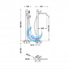 Grifo monomando a suelo para bañera y ducha Tres (Medidas)